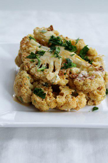 Food: Roasted Cauliflower with Spiced Coconut Milk.