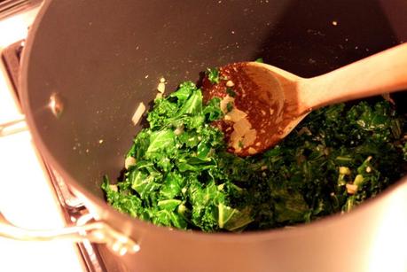 White Bean and Kale Soup with Goat Cheese Polenta