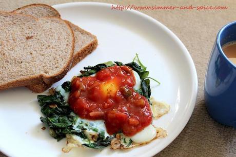 Egg with Spinach and Salsa