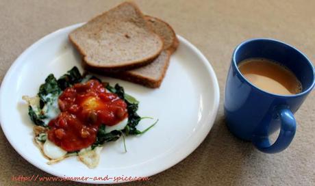 Egg with Spinach and Salsa