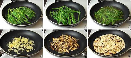 Egg Pasta with Green Beans and Mushrooms