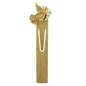 gold dove bookmark with olive leaf
