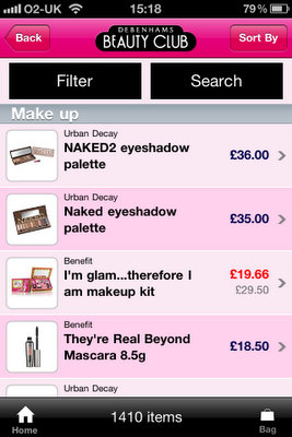 Debenhams Beauty Club iPhone App