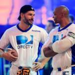 Joe Manganiello and Eddie George Directv Bowl Chris Trotman Getty