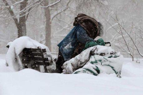 French Homeless in the Snow A National Embarrassment