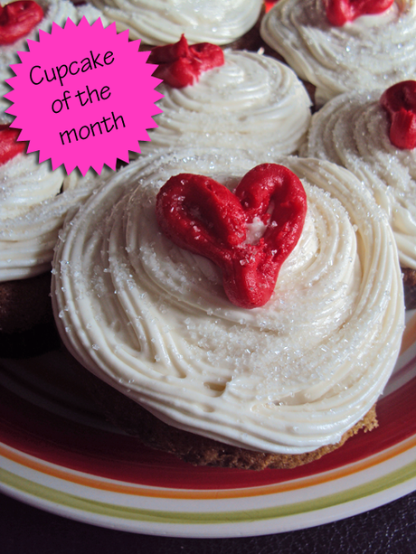 February cupcake: carrot chocolate chip with maple cream cheese frosting