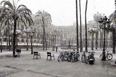 Snow in Barcelona