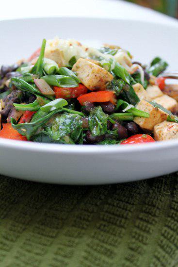 Food: Mexican Tofu and Spinach Stir Fry.