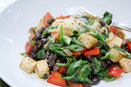 Food: Mexican Tofu and Spinach Stir Fry.