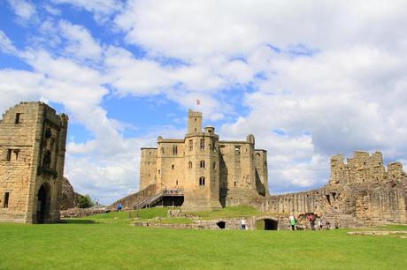 Warkworth Castle on a clear day