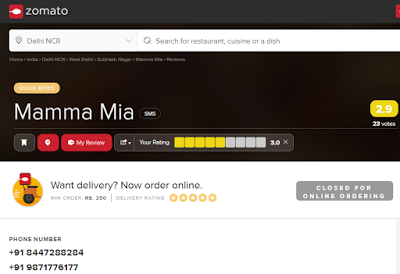 Restaurant Review: Mamma Mia Experienced Via @Zomato and @TinyOwl_App