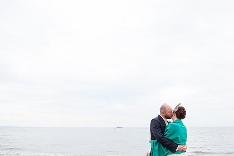 Isle of Arran wedding photography beach portraits of bride & groom