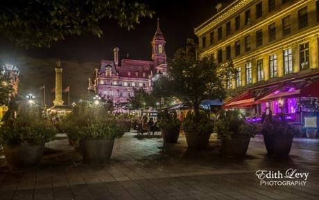 Old Montreal, Quebec, night photography, lights, buildings, historic