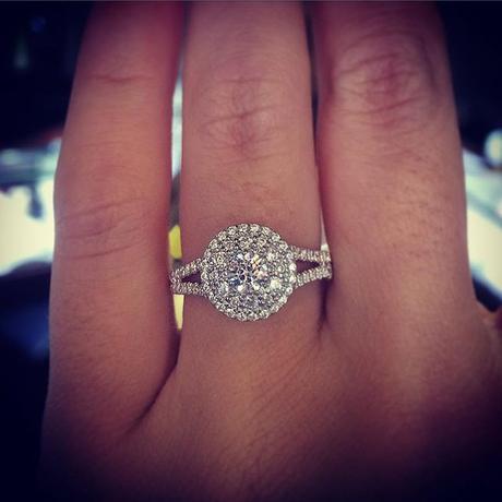 A. Jaffe double halo engagement ring
