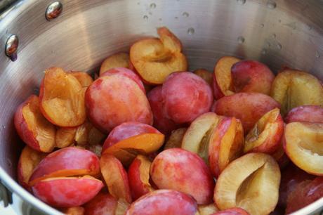 making plum jam