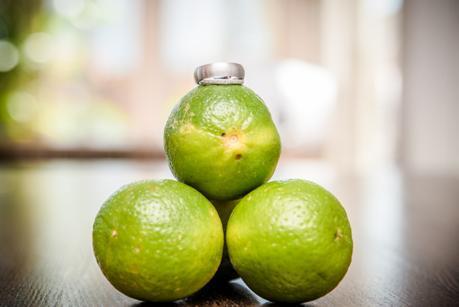 Wedding Ring shot on Lemons