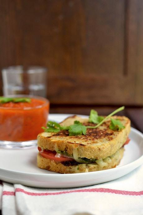 Vegetarian Grilled Cheese with Tomato Soup