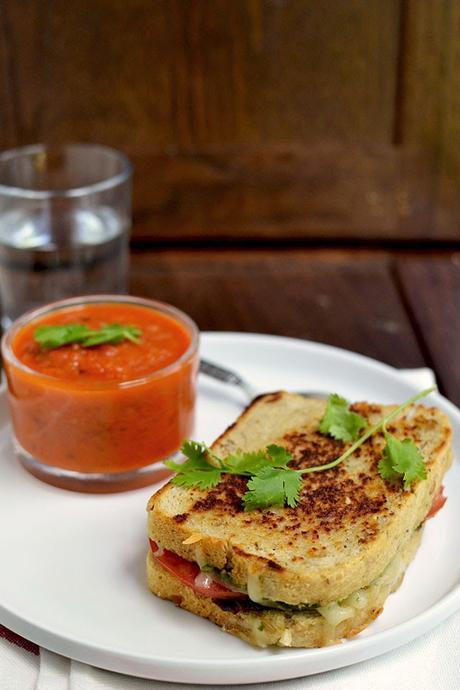 Indian Style Grilled Cheese with Tomato Soup