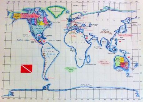 Hand drawn map of the world