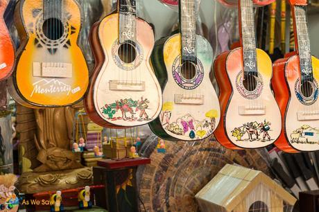 Hand painted guitars.