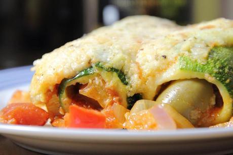 Vegetarian Courgette Cannelloni with Olives