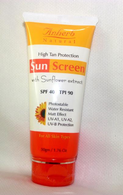 Anherb Sun Screen With Sunflower Extract- SPF 40 Pa+ Review