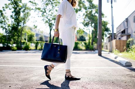 how to wear white jeans, lace up flats, white after labor day