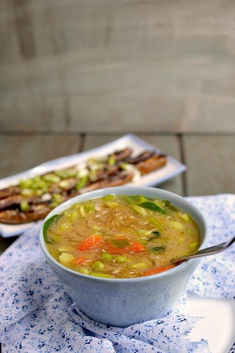 Vegetarian Japanese Miso Noodle Soup