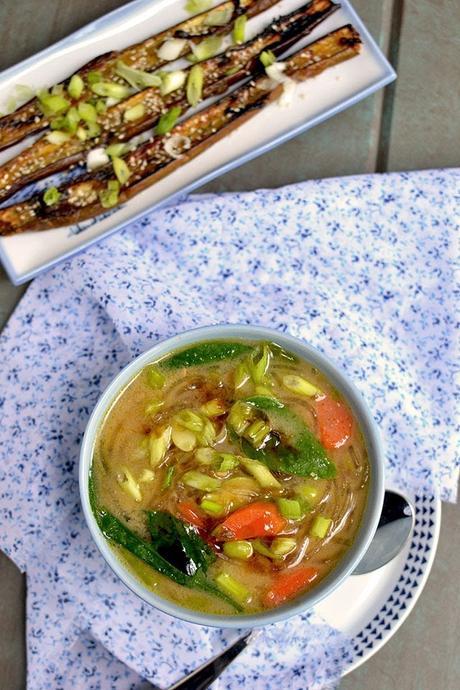 Vegetarian Japanese Miso Noodle Soup