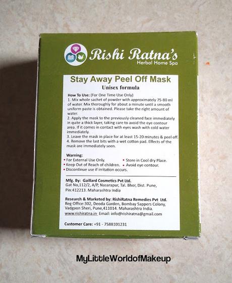 Rishi Ratna Remedies Peel Off Mask Review