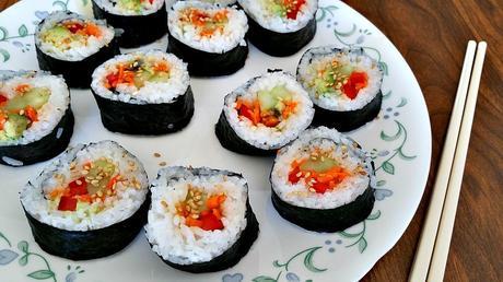 Homemade Vegan Sushi Rolls