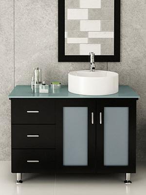 lune single vessel sink vanity espresso glass top jwh living modern design style bathroom minimalist