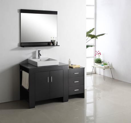 tavian single bathroom vanity square vessel sink basin integrated modular modern design style