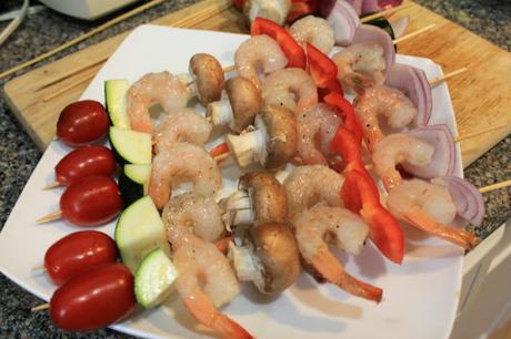 Habanero Shrimp and Veggie Skewers