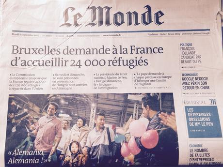 For European newspaper front pages: refugees dominate