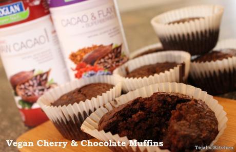 Vegan Cherry Chocolate Healthy Muffins