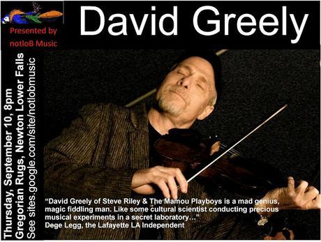 French Louisiana Fiddler David Greely to Inaugurate notloB's Gregorian Rug Concert Series