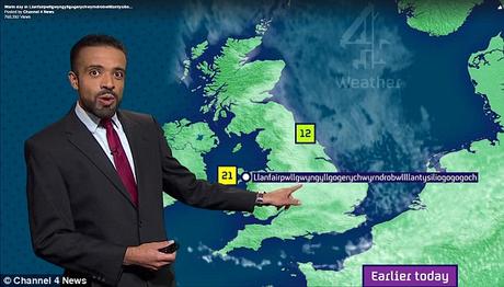 how good is your pronunciation ? Liam Dutton of Channel 4 reads 58 letter place name !!!