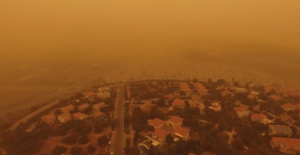 An unprecedented Middle East sandstorm reached Israel on Tuesday and may not dissipate until Rosh Hashanah. Photo: YouTube screenshot.