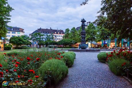 Koblenz city square at twilight