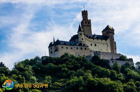 Beautifully restored castle on the Rhine river