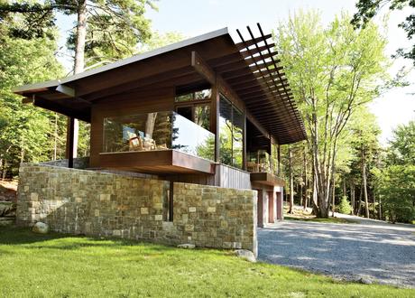 August Moon cabin with stone foundation and copper roof