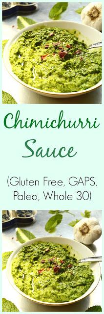 Chimichurri Sauce Recipe (Paleo, Gluten free, GAPS, Whole 30)