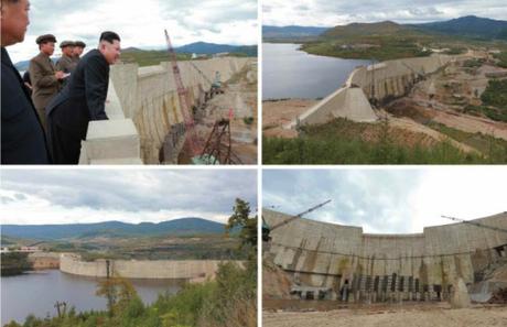 Kim Jong Un inspects a dam and other parts of the Paektusan Youth Power Station (Photo: Rodong Sinmun).