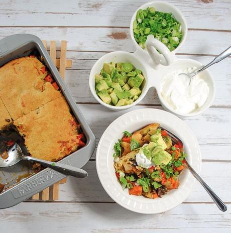 Mexican Tamale Pie with Nutty Roasted Vegetables and Black Beans