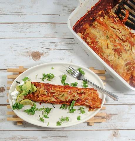 Spicy Mexican Roasted Vegetable Enchiladas