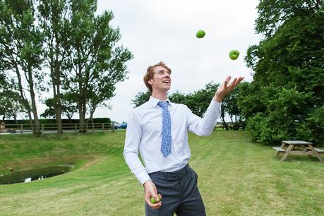 Barmbyfield Barn Wedding Photographer juggling