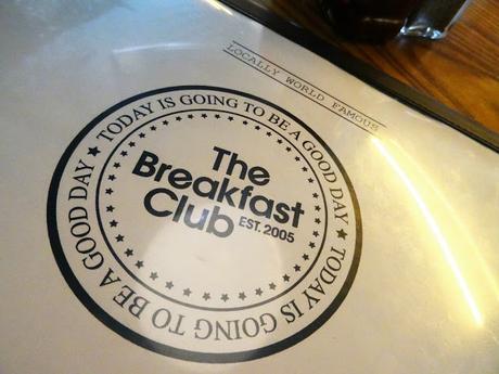 Close up of the The breakfast club menu