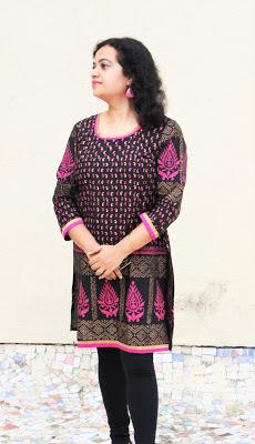 OOTD:Black Paisley Printed Cotton Kurti from Limeroad.com