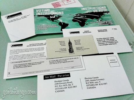 Canadian federal election 2015 voting kit for citizens abroad